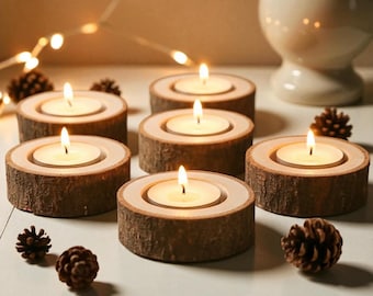 Portacandele Per Candele Coniche In Legno Di Mango - Fatto A Mano, Decorazione Tavolo - 2
