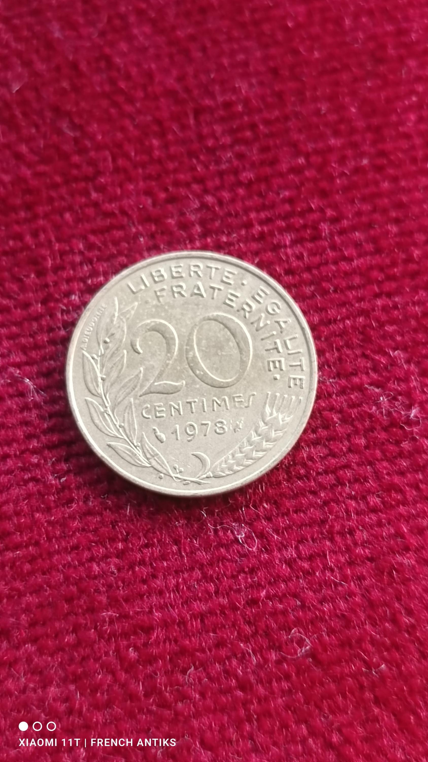 希少20センチーム硬貨 1962年１枚 1963年２枚計 3枚セット フランス 1962年 20サンチーム 黄銅貨 FRANCE 1962 20 Centimes