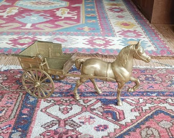 Vintage Bronze Pferdekutsche: Boho Dekor, 40 cm