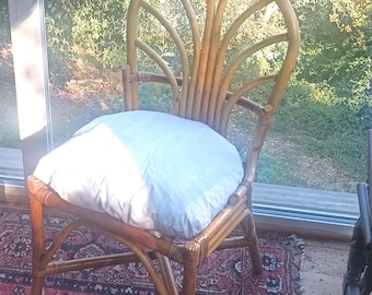 Vintage Rattan Bambus Stuhl, Französischer Boho Dekor