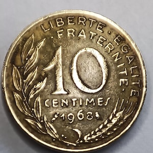collection coin, France, 10 cent franc , 1968, franc2014#144/8, KM#929, SUP+