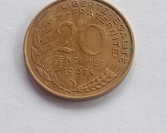 1963年レピュブリック・フランセーズ・フランス20サンタイムコイン3枚