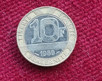 collection coin, France, 10 francs fauté , 1989