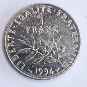 Francja, 1 frank Semeuse, 1994, pièce dekolekcja, fautée