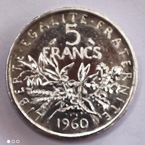 kolekcja srebrna moneta francuska, Francja, 5 franków Semeuse, 1960, franc2014#340-4, KM#926, SPL