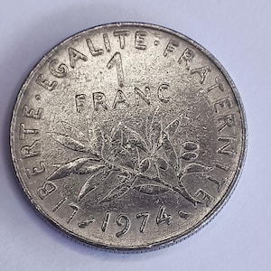 Francja, 1 frank Semeuse, 1974, fragment kolekcji