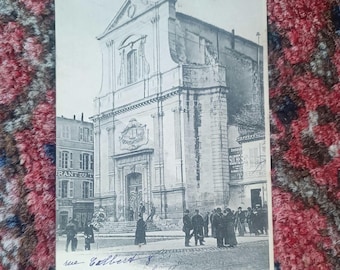 Antike französische Postkarte aus dem altertümlichen Tempel, Nimes Frankreich, 1902