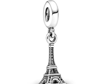 Paris Eiffel Tower Dangle Charm for Bracelet or Necklace Silver, Necklace Pendant, Gift for Her,Travel Pendant, Fit for Pandora Bracelet
