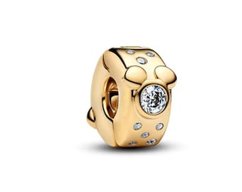 Disney Micky Minnie Maus Clip Charm, 925 Sterling Silber, handgemachte Modulperle, passend für Pandora Armbänder