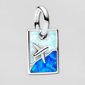 Travel Dangle Charm Pendant, 925 Sterling Silver Travel With Airplane Charm Bead, Fit For European Bracelet And Necklace, Gift for Her
