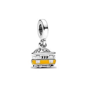 Engravable Lisbon Tram Charm, 925 Sterling Silver, Charm For Bracelet, Gifts for Her image 1