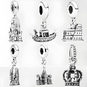 Famous Building Charms, Travel Charms, 925 Sterling Silver, DIY Jewelry