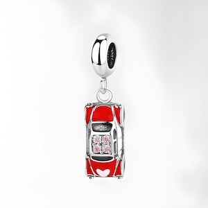 Red Car Charm, Fit For Silver Bracelet, 925 Sterling Silver