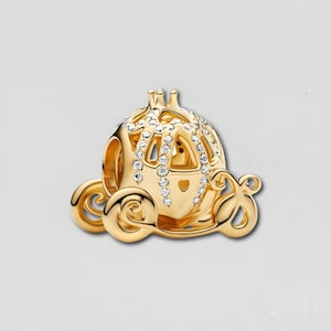 Cinderella Sparkling Carriage Charm, For Pandora Bracelet, Charm For Bracelet, Cinderella Charm, 925 Sterling Silver, Gift For Her