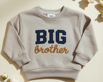 Bluza z haftem dla starszego brata, bluza dla niemowląt, spersonalizowana bluza dla dzieci, spersonalizowany sweter dla brata, bluza dla starszego brata, prezent dla dzieci