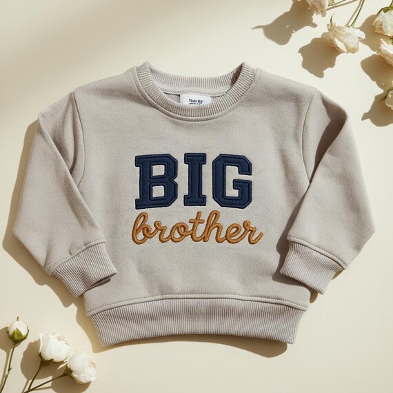 Embroidered Big Brother Sweatshirt, Baby Sweatshirt, Custom Kids Sweatshirt, Personalized Brother Sweater, Big Brother Top, Gift for Kids