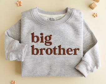 Bluza z haftem „Big Brother”, bluza z okrągłym dekoltem „Big Brother” dla malucha, strój na ogłoszenie narodzin dziecka, haftowany sweter dla dzieci, pomysł na prezent dla dziecka