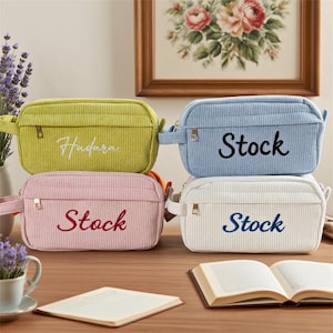 Personalized Pencil Case, Monogram Pencil Bag, Custom Name Corduroy Pencil Case, Back To School Gift,Birthday Gift for Girls,Christmas Gifts