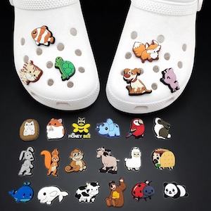 PVC Small Animal Crocs Shoe Buckles – DIY Sole Buckles for Crocs – Cute Animal Series Shoe Accessories for Kids & Adults