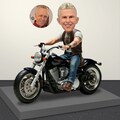 Custom Motorcycle Bobblehead from Photo, Personalized Biker Gift, Rider Figurine with Motorcycle, Unique Gift for Him Dad Husband