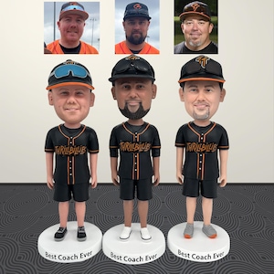 Custom Baseball Coach Bobblehead, Personalized Best Coach Gift, Customize bobblehead from photos, End-of-Season Thank-You Gift