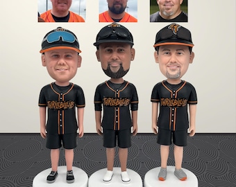 Anpassad basebolltränare bobblehead, personlig bästa tränarpresent, anpassa bobblehead från foton, tackpresent vid säsongsslutet