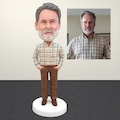 Custom Bobblehead from Photo, Custom Men's Bobblehead, Unique Retirement or Birthday Gifts for Men\/Dad\/Husband\/Boss, Handmade replica model