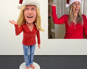 Customized Christmas bobblehead dolls, custom bobblehead dolls, Christmas gifts, custom bobblehead dolls for women