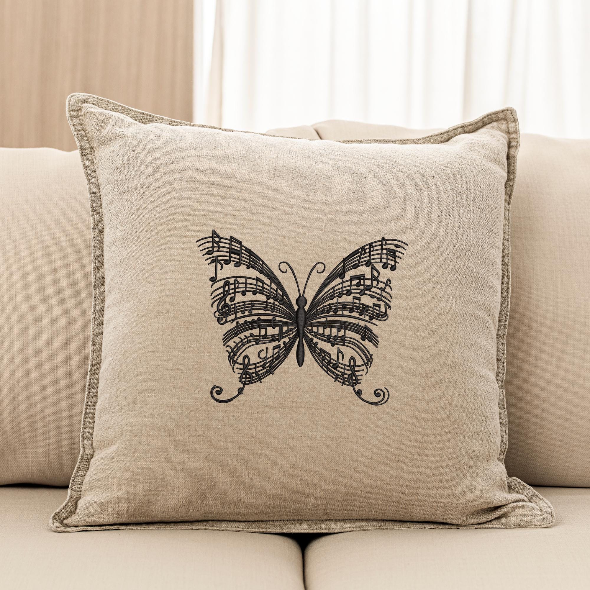 Musical Notes Butterfly Embroidery Design, Music Theme Artistic Wing ...