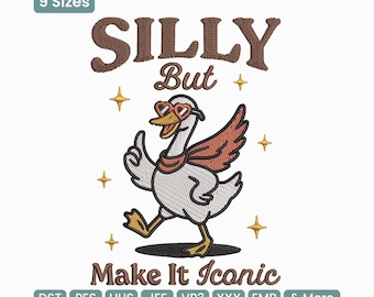 Diseño de bordado de ganso gracioso pero icónico, patrón de bordado de animales de granja divertido, archivo de bordado de animales divertido y moderno – PES VP3