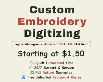 Custom Embroidery Digitizing Service: Logo, Patch & Image to PES Files