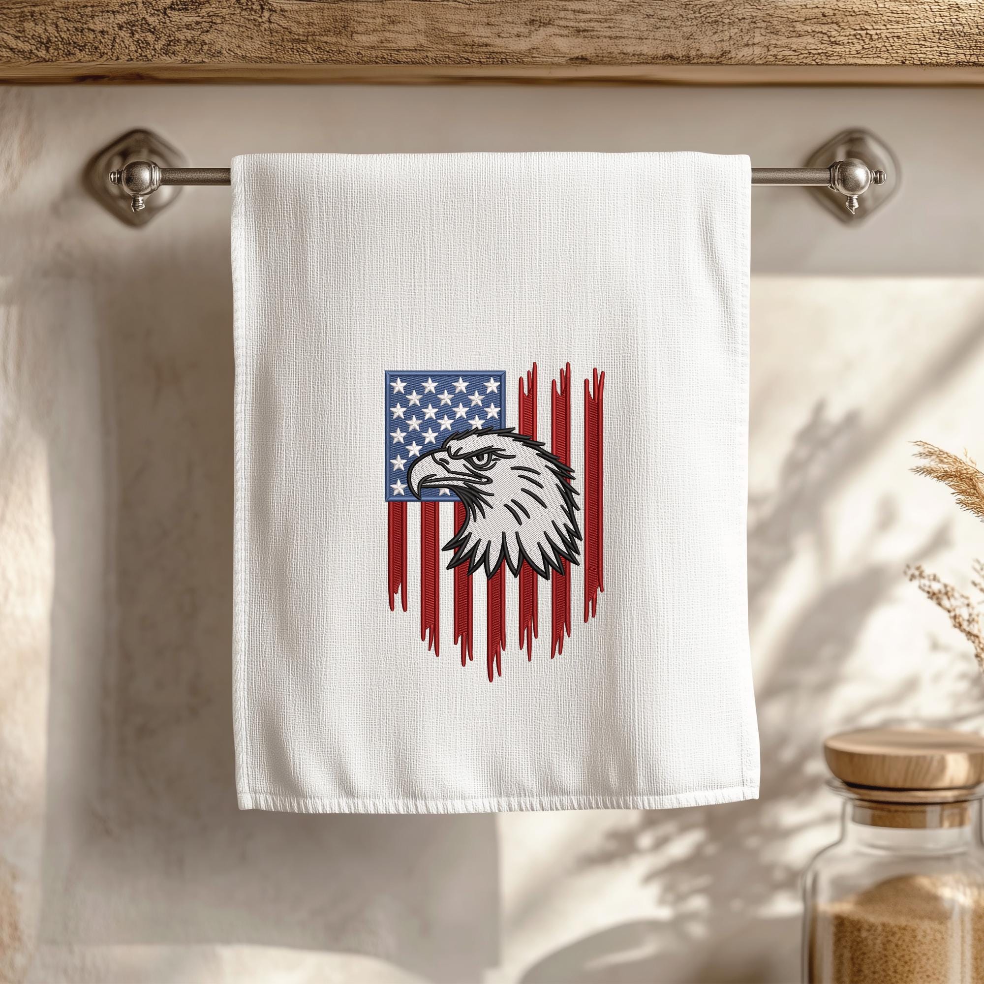 Patriotic Eagle Embroidery Design, USA American Flag Bald Eagle Machine ...