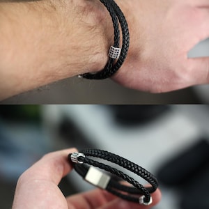 Custom QR Code Leather Bracelet: Personalized Photo/Video Gift