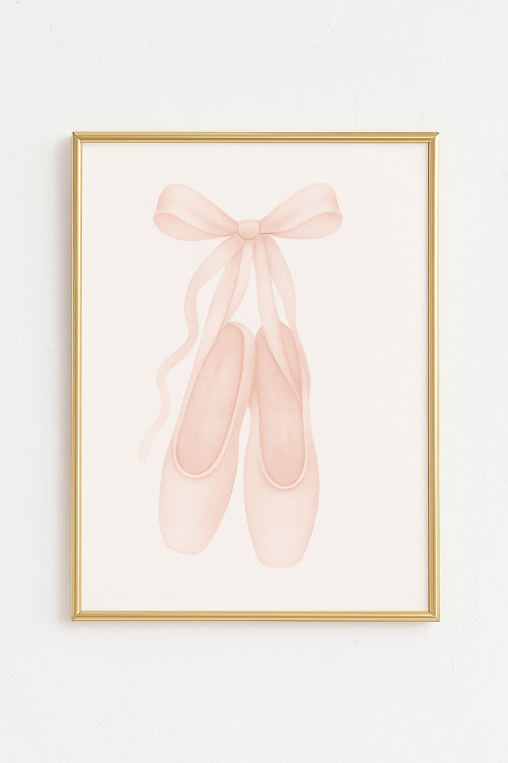バレエのトウシューズの印刷可能なアート – ブラッシュピンクの壁飾り