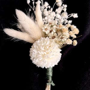 Dried Flowers Buttonhole | Boutonnière | Rustic Wedding Flowers | Grooms Buttonhole | Groomsman’s Buttonhole | Handmade with Ribbon