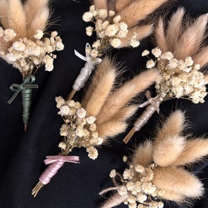 Dried Flowers Buttonhole | Boutonnière | Rustic Wedding Flowers | Grooms Buttonhole | Groomsman’s Buttonhole | Handmade with Ribbon