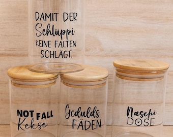Naschglas, Geschenk Freundin, Kollegin, Mama, Familie, Geburtstagsgeschenk, Aufbewahrung Süßigkeiten, Vorratsglas mit Spruch, Vorratsdose