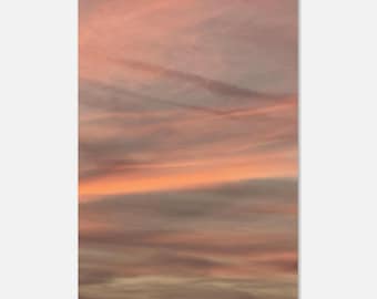 Pastellrosa himmelväggkonsttryck | Minimalistisk solnedgångsfotografi | Neutral sovrumsinredning | Mjuk molnlandskapsaffisch | Skandinavisk japansk väggkonst