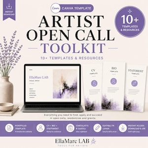 Artist Open Call Toolkit | Portfolio, CV, Bio & Artist Statement Templates | Art Submission Kit (Word + Canva)