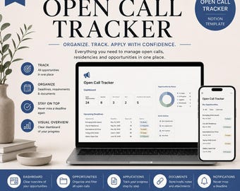 Spårning av öppna utlysningar för konstnärer (mall för idéer) | Spåra konstinlämningar och deadlines | Organisera konstnärsansökningar