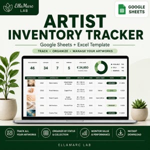 Artist Inventory Tracker | Google Sheets Artwork Inventory Template