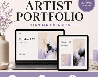 Mall för konstnärsportfolio (Canva) | Professionell layout för konstportfolio för öppna utlysningar och gallerier