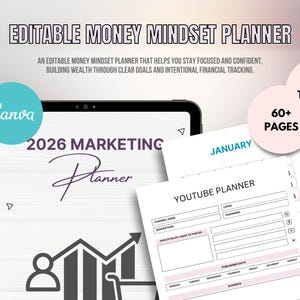 Ultimate Social Media & Business Planner|Content, Marketing, Product+ Finance Organizer | Instagram, YouTube, Pinterest, Facebook, LinkedIn