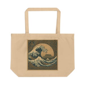 Eco-Friendly Wave Art Tote Bag | Sustainable Shopping Bag, Beach Tote, Reusable Grocery Bag, Gift for Nature Lovers, Earth Day