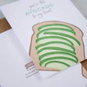 You Are the Avocado to My Toast, Letterpress Love Card image 3
