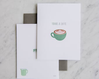 Thanks a Latte! Letterpress Thank you Cards