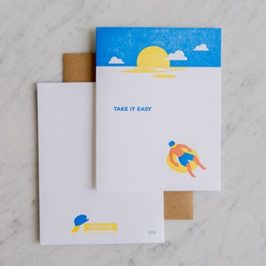 Take it Easy everyday cards letterpress image 1
