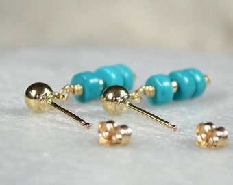 Turquoise 14k Goldfill Stud Earrings