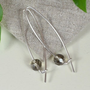 Smoky Quartz Earrings, Long Earrings, Sterling Silver Threader Earrings image 7