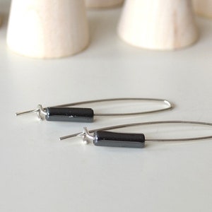 Hematite Earrings, Metallic Jewelry, Modern Earrings, Handmade Earrings, Black Earrings image 6